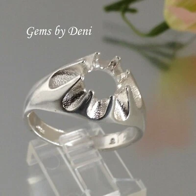 10mm Round Gent's Gypsy Sterling Silver Pre-Notched Ring Casting (Size 9-11)