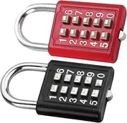 TOGEVAL Button Padlock Combination Lock for Travel Luggage Padlocks Outdoor Lock