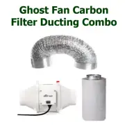 CARBON FILTER GHOST FAN DUCTING 6" 150MM COMBO FOR HYDROPONICS GROW TENT ROOM