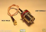 UHF SO239 female jack to MCX male ANGLE Pigtail Jumper RF Pigtail 4-20 INCH USA