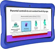NOBKLEN 10 Inch Kids Android Tablet, Wi-Fi 6, 6000mAh Battery & Parental Control - 2024 Release with Teacher-Approved Apps, and Silicone Shockproof Case for Kids Ages 3-12