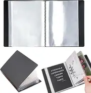 BAOFALI 40 Pages/Set A6 Sticker Photo Storage Album; Stamp Cutting Dies Storage Book Organizer Folder for Postcards Stickers, Photo, Clear Stamps, and Cutting Dies 11.2x6.4inch （Black）