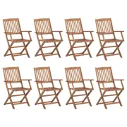 Folding Outdoor Chairs 8 pcs Solid Wood Acacia vidaXL
