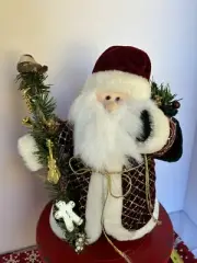 Vintage Old World Saint Nick Stuffed Figurine with Weighed Bottom Made For Kmart