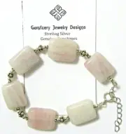 Sterling Silver Natural SAGE AMETHYST Gemstone Bead Bracelet...Handmade USA