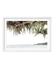 [Profile Australia] Australian Made Byron Beach View Art Print A1 Frame in White