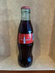 Coca-Cola Glass Bottle 8oz Coke Collectible RARE Full 125 Years Celebrating