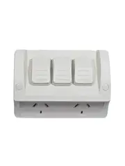 Lucci Power Twin IP54 GPO with Extra Switch in White