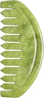 TEONEI Jade Head Comb Massage,Natural Jade Stone Head Therapy Massage Comb,Jade Hair Comb Scalp Massager Comb Scalp Care Massage Tool (3.14X1.57X0.16inch)