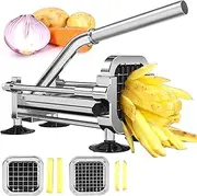 Befano French Fry Cutter, Stainless Steel Potato Cutter with 1/2 Inch and 3/8 Inch Blades, Commercial French Fries Slicer for Whole Potatoes, Carrots, Cucumbers