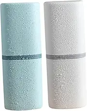 KAILIKETIY 2Pcs Portable Toothbrush Case and Washing Cup Storage Box Durable and Compact Design for Home and Travel Fine Workmanship in White