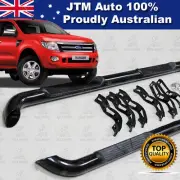 Ford Ranger T6 PX Dual Cab Running Boards Black Steel Side Steps 2011-2014 (for: Ford)