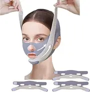 3 Pack Reusable Double-layer Lifting Mask with Chin Strap for Sleeping, Face Lift Prevent Sagging, Lifts Nasolabial Folds, Lifts Corners of Mouth, Face Chin Lift Mask for Men and Women