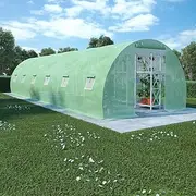 Large 27 m² Greenhouse - 900x300x200 cm Sturdy Rust-Proof Frame for Outdoor Garden Plants, Durable 140g/m² PE Mesh Fabric, Portable Green Igloo-Style Dome with Windows and Door