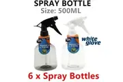 6 x 500ML Fine Adjustable Spray Watering Bottle Garden Cleaning Gun Clear Can