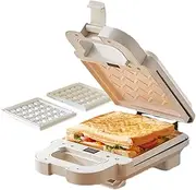Small Sandwich Toaster, Waffle Maker Panini Press with Removable Plates, Breakfast Machine with Non-Stick Coating, Double Sided Heating, for Home Kitchen