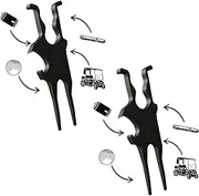Golf Multi-Tool, Golf Cart Magnetic Mount,3-in-1 Clip Divot Tool, Ball Marker, Beer bottle opener,for cart accessories, for Mans (2Pcs)
