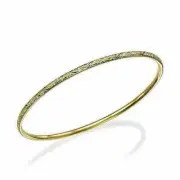 Moroccan Bangle in 14k Solid Gold Fully Decorated Handmade Stacking Bracelet