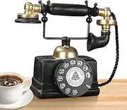 Vintage Model Phone, Old Fashioned Corded Phones, Home Decoration, Resin Decor for Bookshelf, Retro Style, Antique Design, 18915.5cm, Perfect for Home, Living Room, Bookshelf Accent