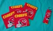 New COASTERS SET of 4 and/or KEYCHAIN key ring KANSAS CITY CHIEFS FOOTBALL