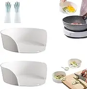 Food Prep Bowls for Cutting Board, Food Prep Bowls for Under Chopping Board, Food Plate Convenient Chopping Board Side Dish Plate for Kitchen Restaurant Home Use (2 Set)