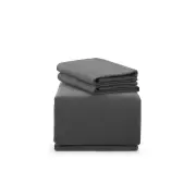 Cotton Flannelette Bed Sheet Set - Dark Grey, Double - Double