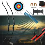 57" Hunting Takedown Recurve Bow LH/RH and Arrow, Target Papers, Protective Gear
