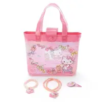 在飛比找樂天市場購物網優惠-小禮堂 Hello Kitty 兒童串珠飾品組附手提包《粉白