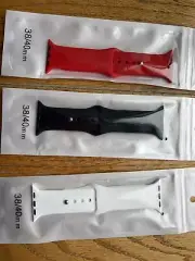 Silicone Band Strap for Apple Watch Series Sports 38/40 mm Set of 3 Bands!!