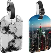 [CWAGFEQZ] 2-Pc Luggage Tags for Suitcases,Travel Tags for Luggage,Sunset New York City