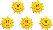 TH Patch Set of 5 Tiny Mini Sun Sunshine Happy Summer Cute Cartoon Sew Iron on Embroidered Applique Badge Sign Patch Clothing Costume