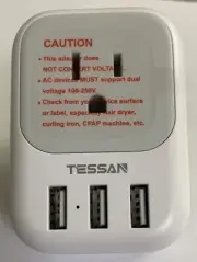 Tessan US to UK Plug Adapter: Ireland Scotland Type G Power Adapter