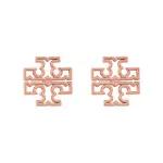 【TORY BURCH】TORY BURCH BRITTEN經典復古簍空雙T穿式耳環(玫瑰金)