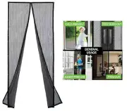 Magnetic Curtain Hands-Free Screen Door Fly Net Bug Mosquito Mesh Panel