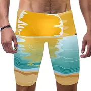 [VBFOFBV] Men's Printed Jammer Swimsuit Swim Shorts, Summer Holidays Cartoon Beach Flip Flops Ocean