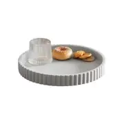 Decorative Tray for Coffee Table Living Room Side Table 11" Gray Round Concre...