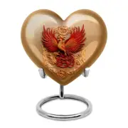 Pheonix Keepsake Urn Heart Memorial Ashes Cremation Adult Mini 3 Inch