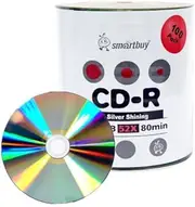 Smartbuy 100-disc 700mb/80min 52x CD-R Shiny Silver Top Blank Recordable Media Disc