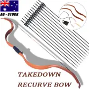 TOPARCHERY 50" Archery Takedown Recurve Bow 25lbs & 12x Target Arrow for Hunting