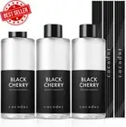 COCODOR Black Cherry Reed Diffuser Oil Refill, 3-Pack (200ml), Home Fragrance &