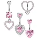 Heart Dangle Belly Navel Button Bar Barbell Body Bar Body Piercing Jewellery