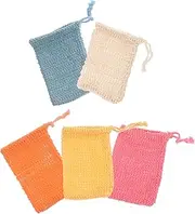 FOYTOKI 5 Pack Soap Foaming Bag Container Simple Making Net Pouch Practical Soap Foaming Pouch Drawstring Soap Bag for Bath