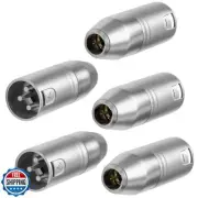 5 Pack 3Pin Mini XLR Connector,3 Pin Male to XLR 3 Pin Male Adapter Microphon