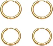 [Holibanna] 4 Pairs Round Ring Earrings Mens Earring Earrings for Women Dangle Mens Earings Hoops Earrings Earrings Women Earring Trendy Circle Jewelry Stainless Steel