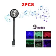 2X Colorful Sound Control Light Voice-Activated Rhythm Lights LED RGB Atmosphere