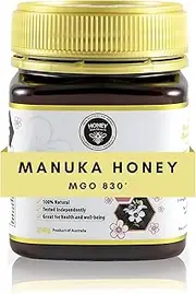 Raw Manuka Honey MGO 830+ | Medical Grade, Organic, Certified Pure Manuka Honey for Daily Health & Wellness | Delicious, Rich Taste, Also Suitable For Skin Care, 250 g