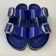 Birkenstock New w/ Box Arizona Big Buckle High Shine Cobalt Leather Patent Nar
