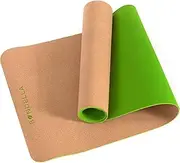 Bondella® Ahimsa Cork Yoga Mat - Premium Non-Slip Cork & TPE - 183 x 61 cm - 5 mm Thickness - Sustainable with Carry Strap