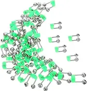 BCOATH Fishing Supplies 46pcs Twin Alert Bells Night Fishing Bells Fish Bite Alarm Abs Material Clip