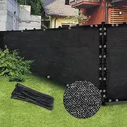 Black 5FT X 50FT Outdoor Privacy Screen Fence & Mesh Shade Net Cover, Ideal for Garden and Backyard - Enhances Privacy for Fencing & Chain Link, Perfect for Patio Privacy Wall, Slats，Freestanding